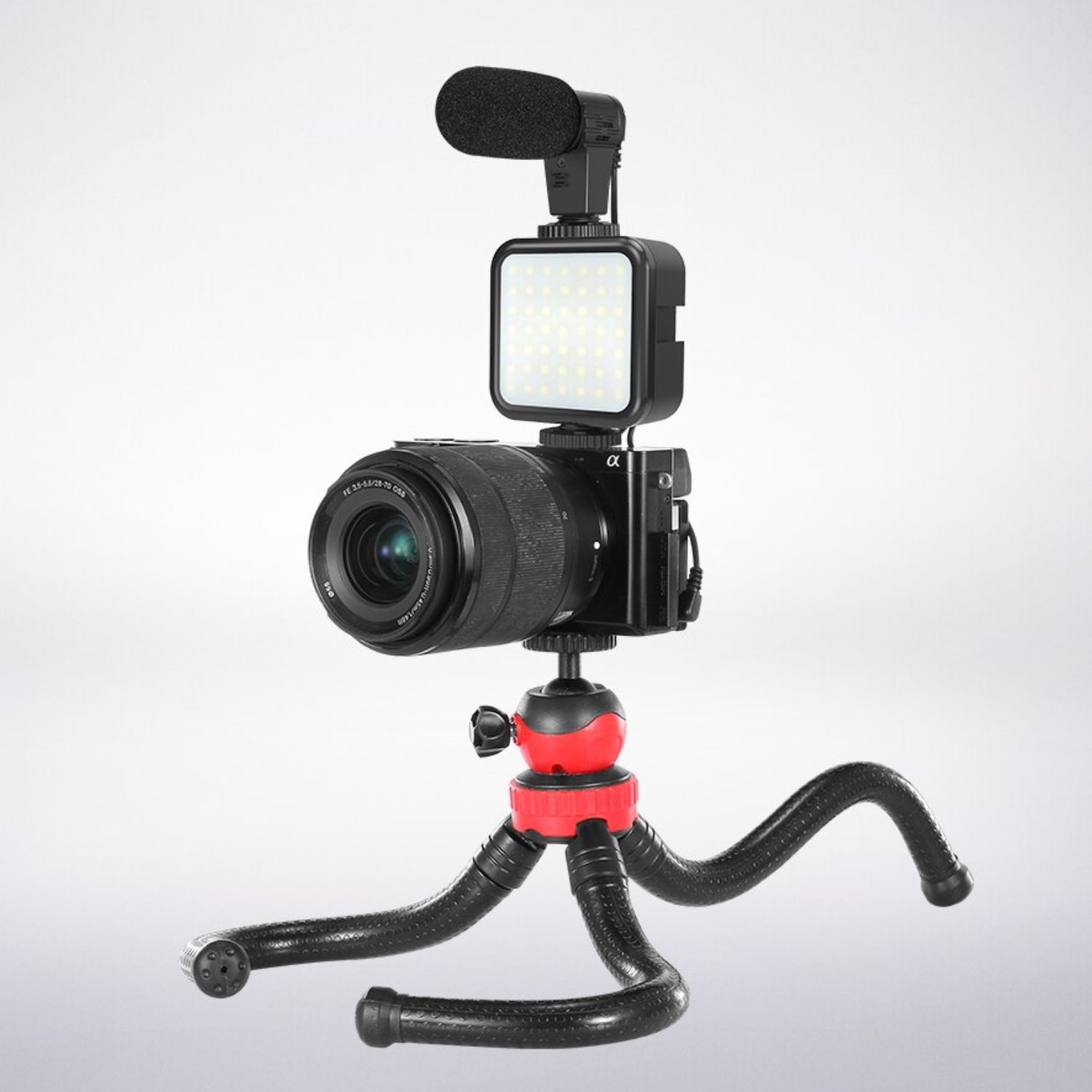 KIT IMPORTCLICK TEC.65 STREAMING SMARTPHONE TRÍPODE FLEXIBLE LUZ MICRÓFONO CONTROL REMOTO - 4