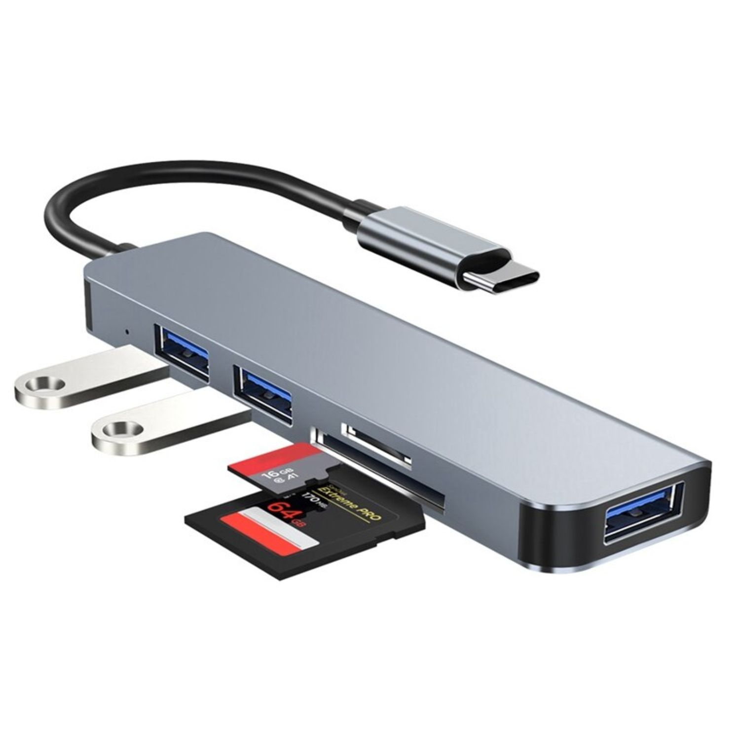 HUB C 5 EN 1 2 LECTORES TARJETA USB - 2