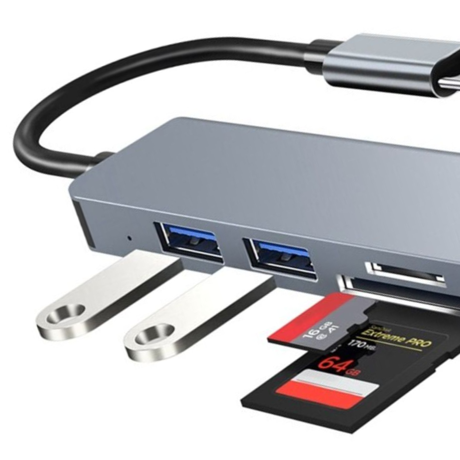 HUB C 5 EN 1 2 LECTORES TARJETA USB - 3