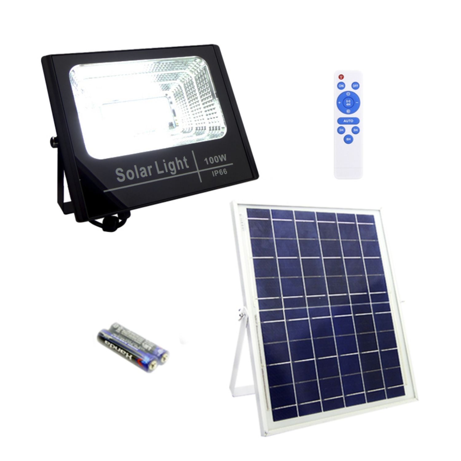 FOCO SOLAR 154 LED 100 WATT PANEL SOLAR CONTROL REMOTO - 3