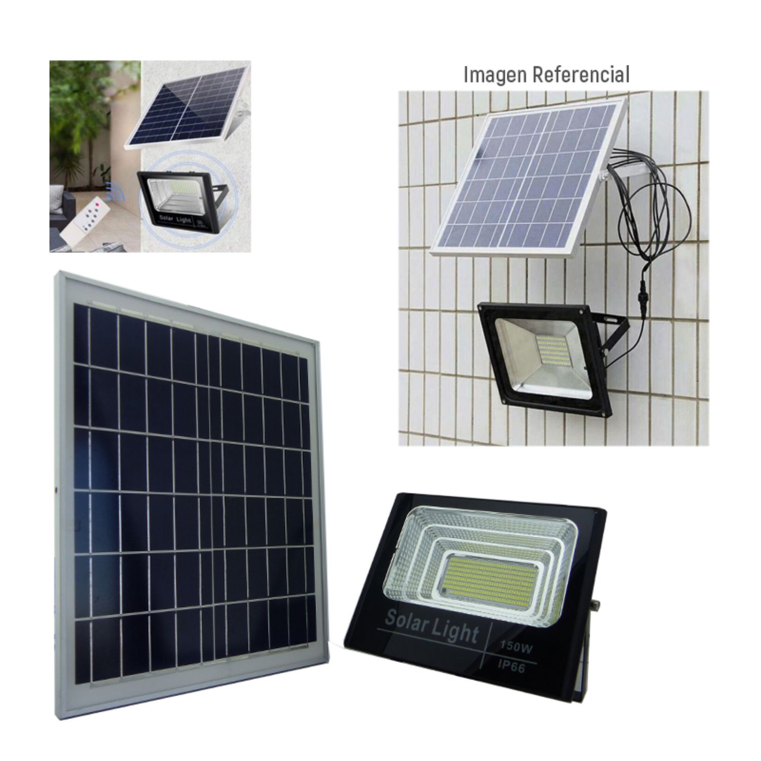 FOCO SOLAR 300 LED 150 WATT PANEL SOLAR CONTROL REMOTO - 5