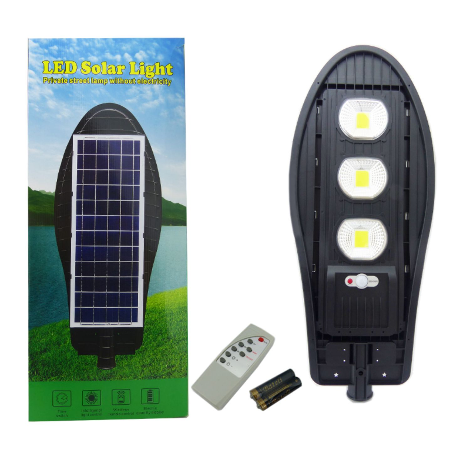 FOCO SOLAR LED COB 3 PLACAS 120 WATT SENSOR - 4