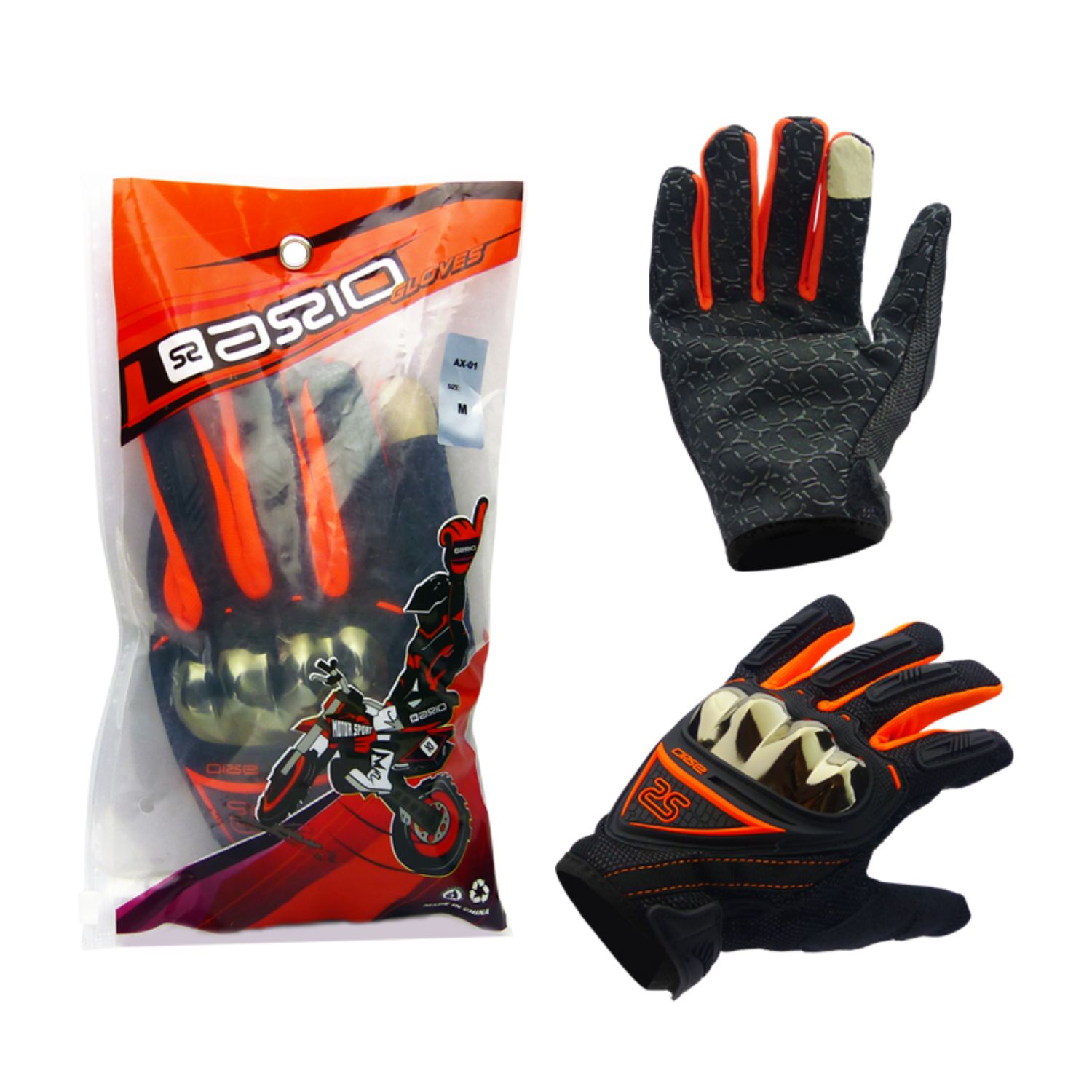 GUANTE MOTO IMPORTCLICK BICICLETA NARANJO TOUCH PREMIUM - 4