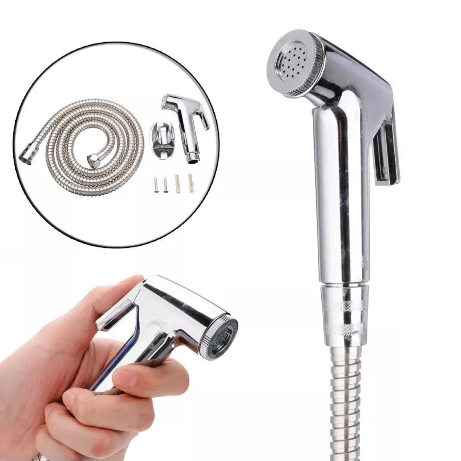 DUCHA BAÑO BIDET ÁRABE SOPORTE MANGUERA FLEXIBLE WC - 2