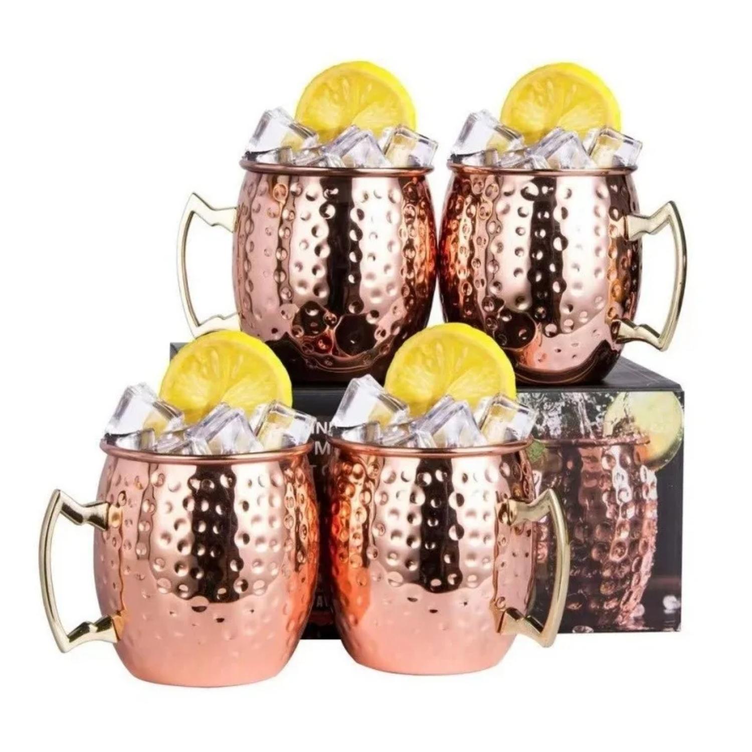 SET 4 MUG COBRE VASOS COCTEL MOSCOW MULE 500 ML PREMIUM - 1