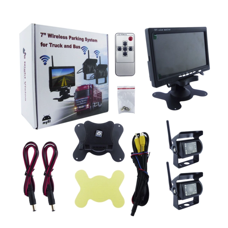 KIT 2 CAMARAS SEGURIDAD CAMION WIFI 7 CONTROL - 5