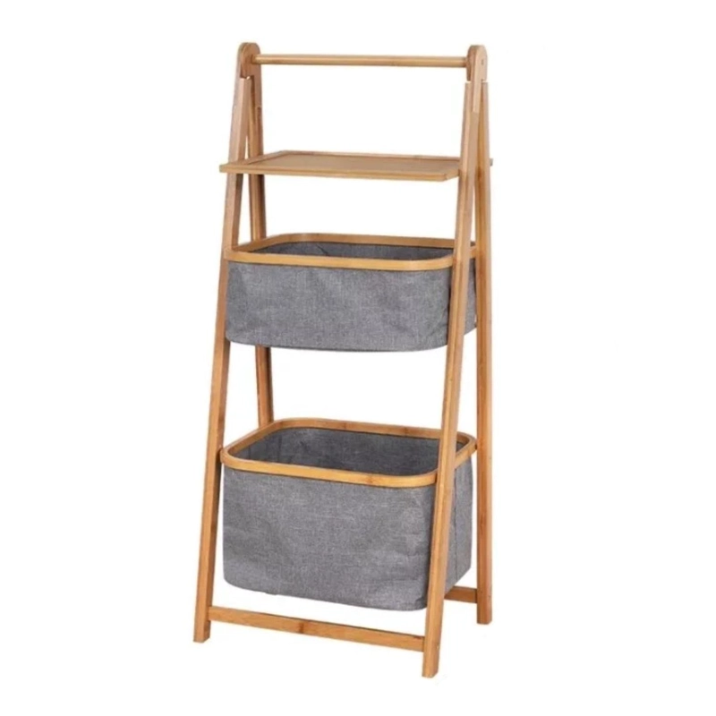 MUEBLE ESTANTE ORGANIZADOR BAMBÚ CESTO - 1