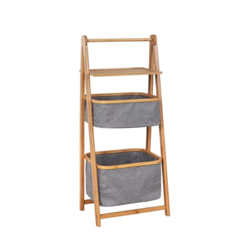 MUEBLE ESTANTE ORGANIZADOR BAMBÚ CESTO - 2