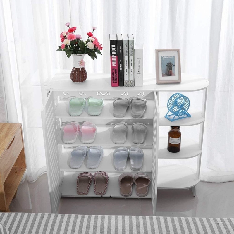 MUEBLE ZAPATERO IMPORTCLICK HOG.299 ORGANIZADOR HOGAR 4 NIVELES BLANCO MADERA - 5