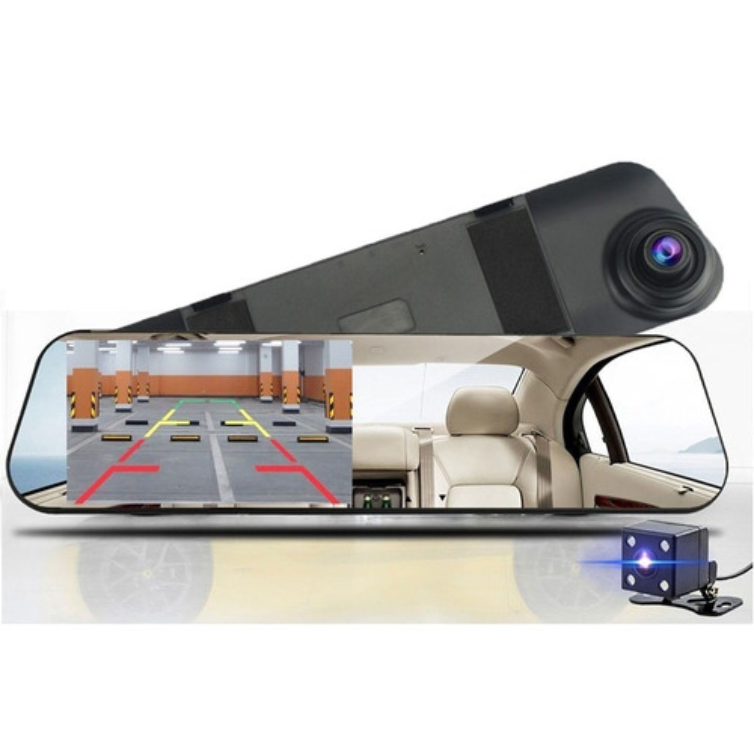 ESPEJO RETROVISOR AUTO CÁMARA RETROCESO CÁMARA DVR 4.6 - 5