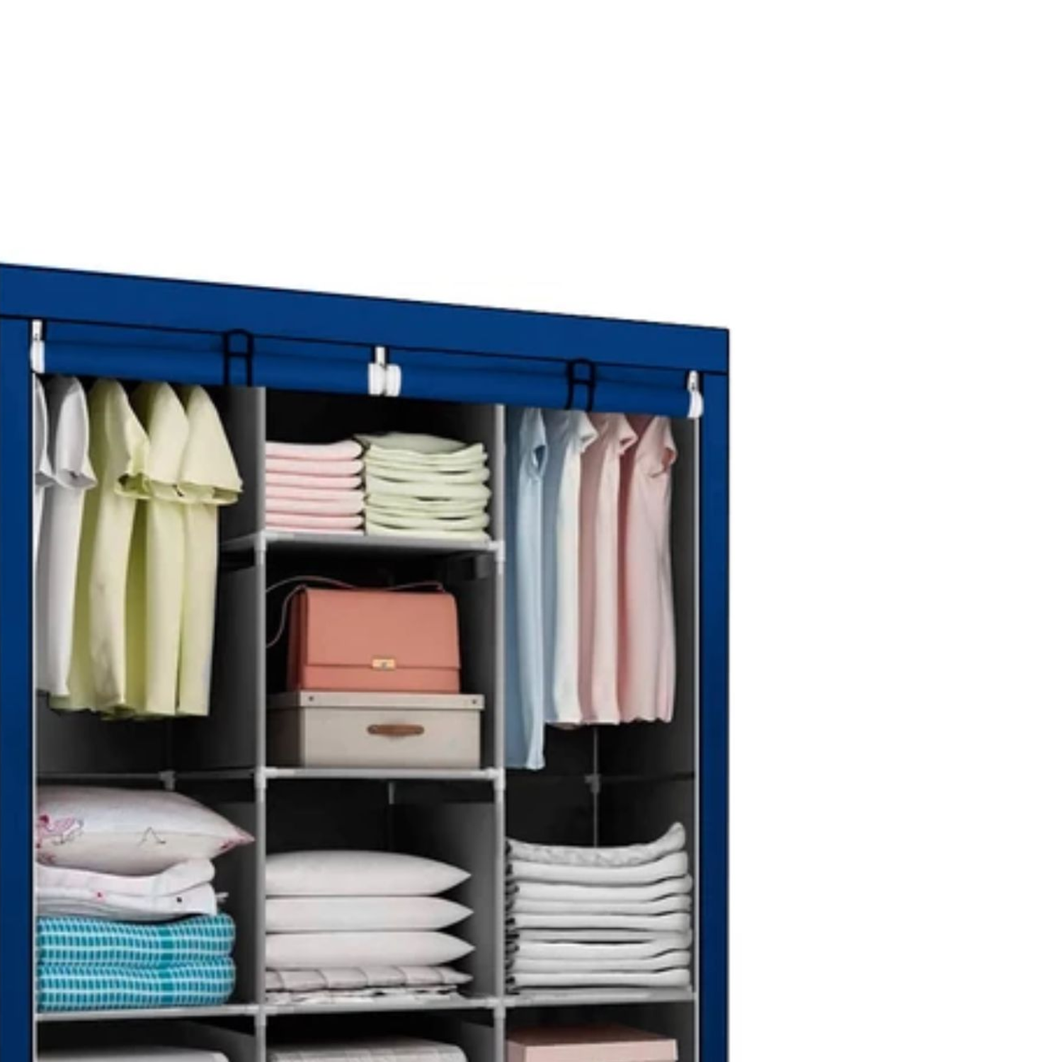 CLÓSET IMPORTCLICK HOG.272 AZUL ORGANIZADOR ARMABLE TELA 3 CUERPOS 130X45X175 CM - 2