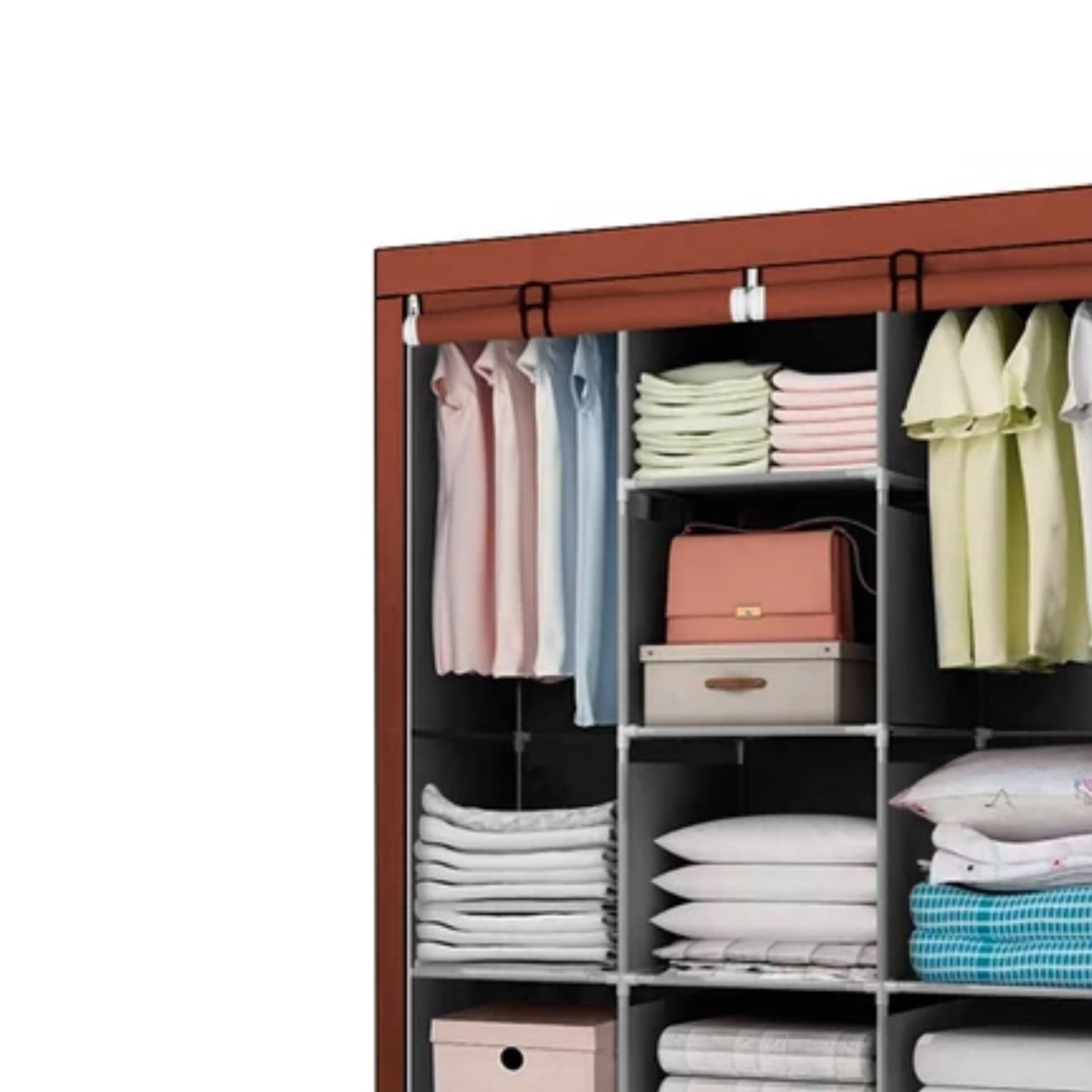 CLÓSET IMPORTCLICK HOG.275 CAFÉ ORGANIZADOR ARMABLE TELA 3 CUERPOS 130X45X175 CM - 3