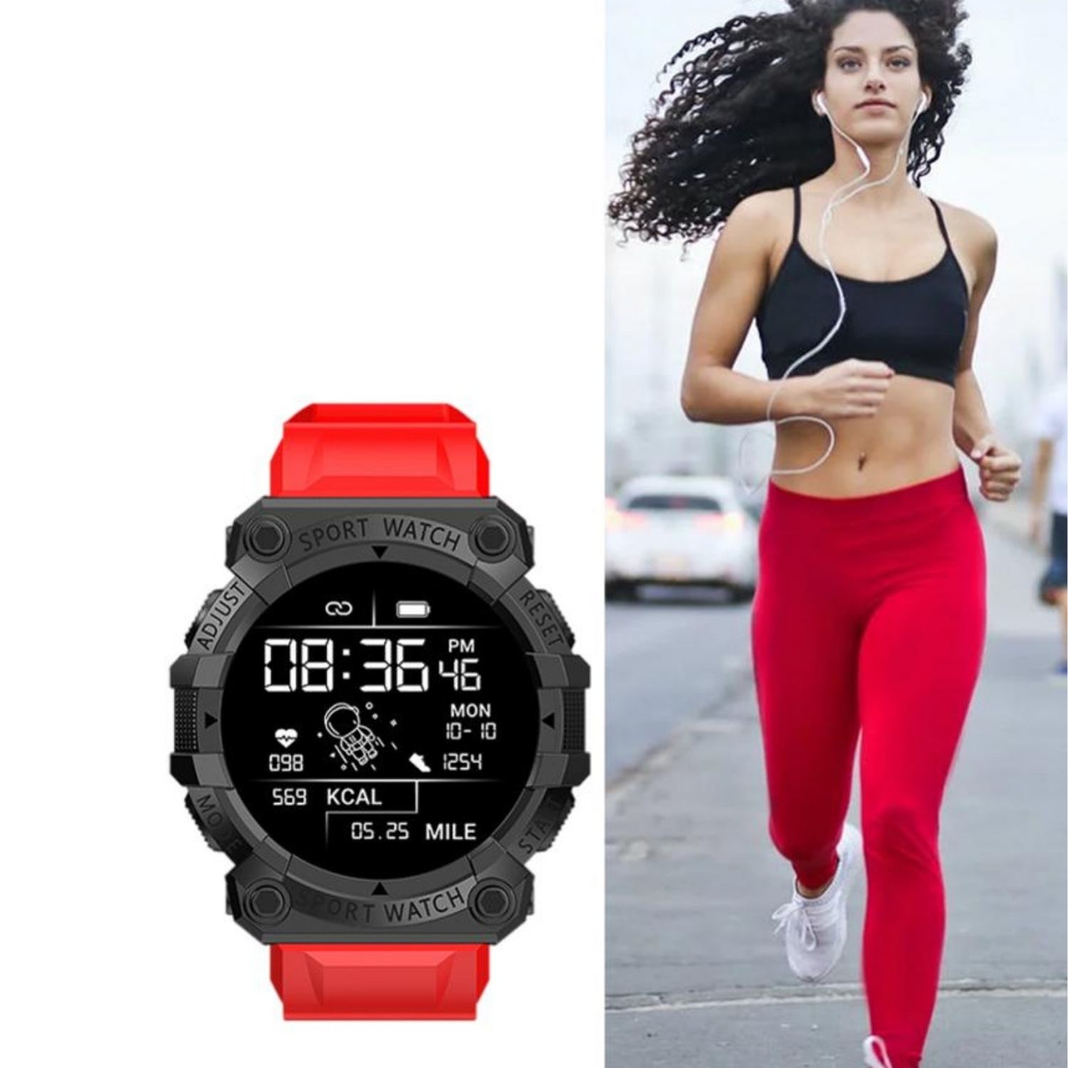 SMARTBAND TEC.67 ROJO CARGA USB DEPORTIVO - 4