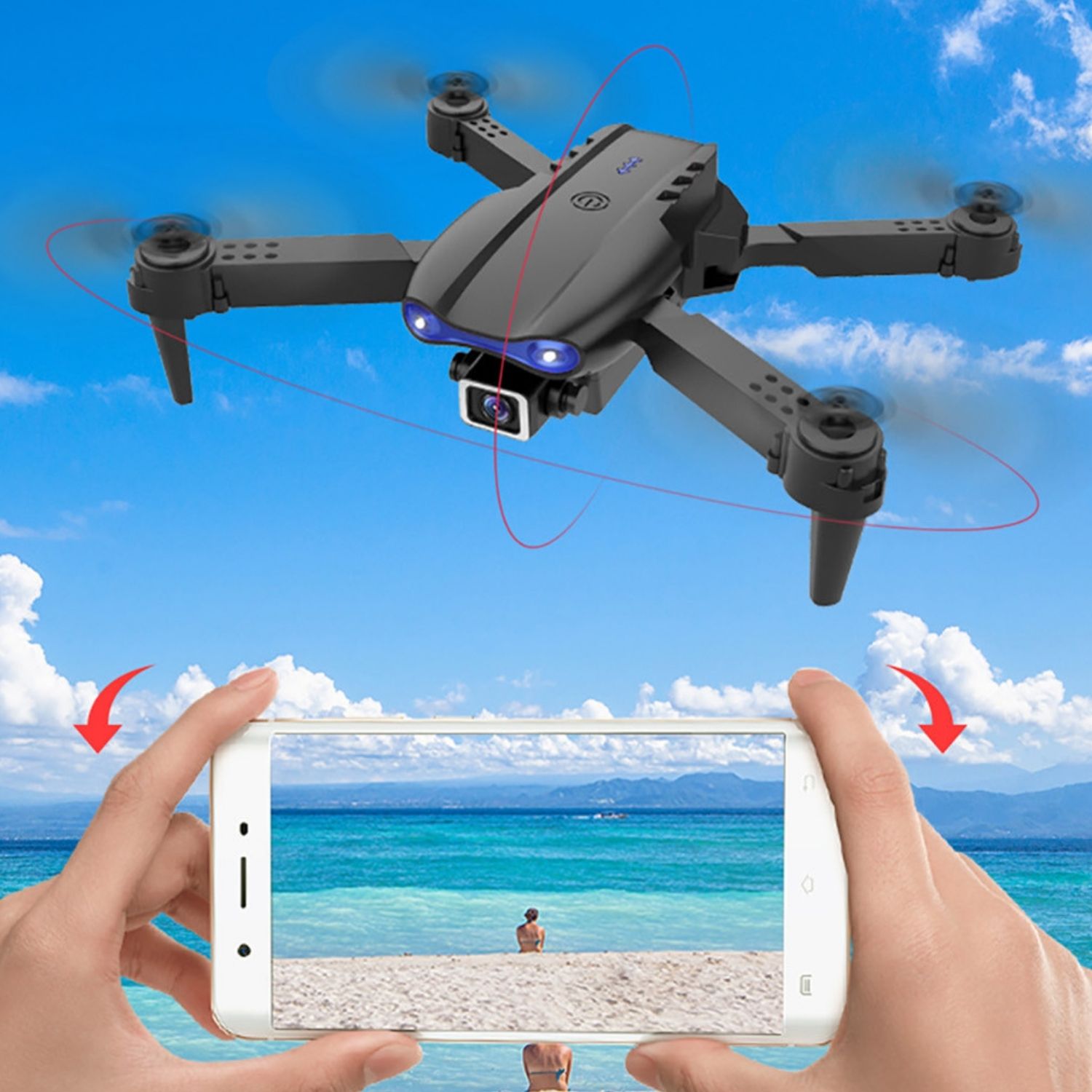 DRONE IMPORTCLICK TEC.82 AÉREO WIFI 2 CÁMARAS RECARGABLE ESTUCHE 6 MTS - 5