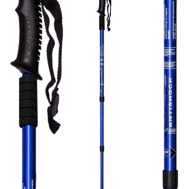 PACK 4 BASTONES TREKKING IMPORTCLICK ACERO ANTISHOCK PLEGABLE MONTAÑA - 4