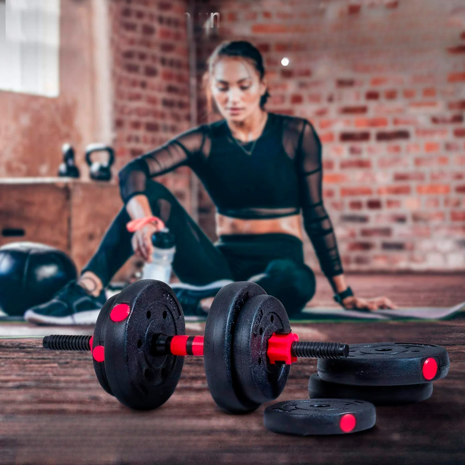 SET MANCUERNAS IMPORTCLICK 20 KG PESAS FITNESS AJUSTABLES - 5
