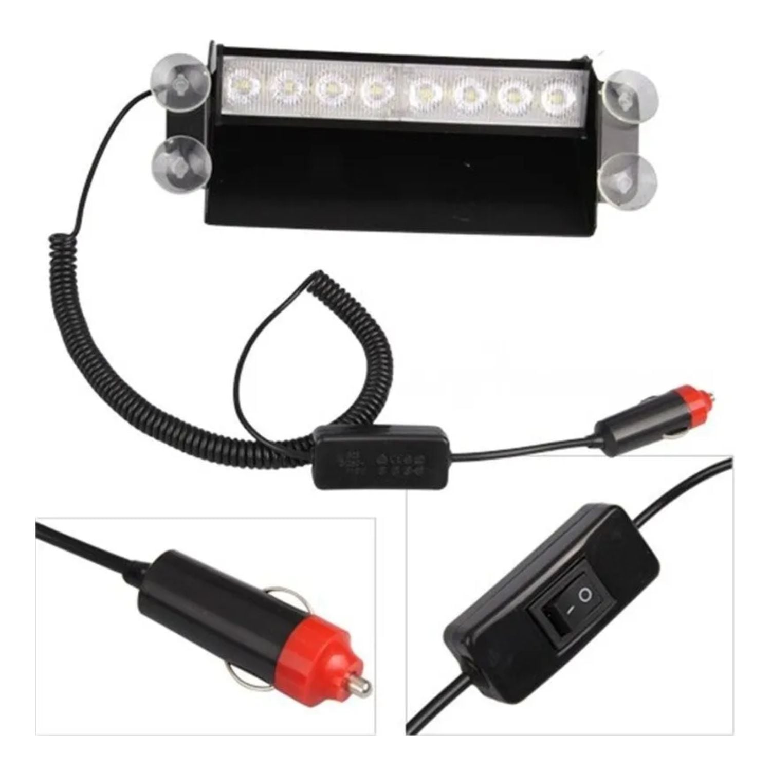 BALIZA PARABRISA LUZ ESTROBOSCÓPICA LED AZUL ROJO 12 V - 3