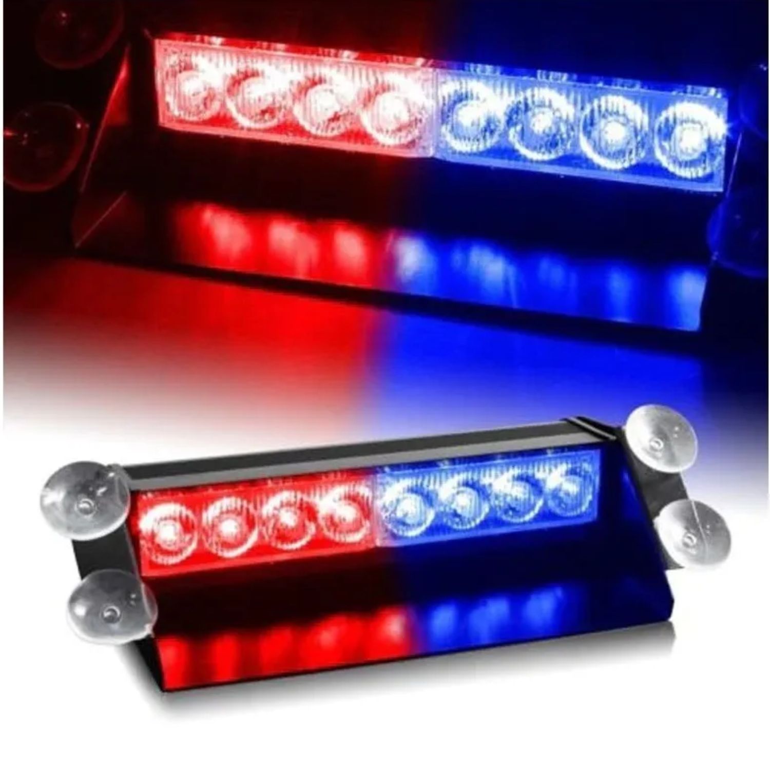 BALIZA PARABRISA LUZ ESTROBOSCÓPICA LED AZUL ROJO 12 V - 6