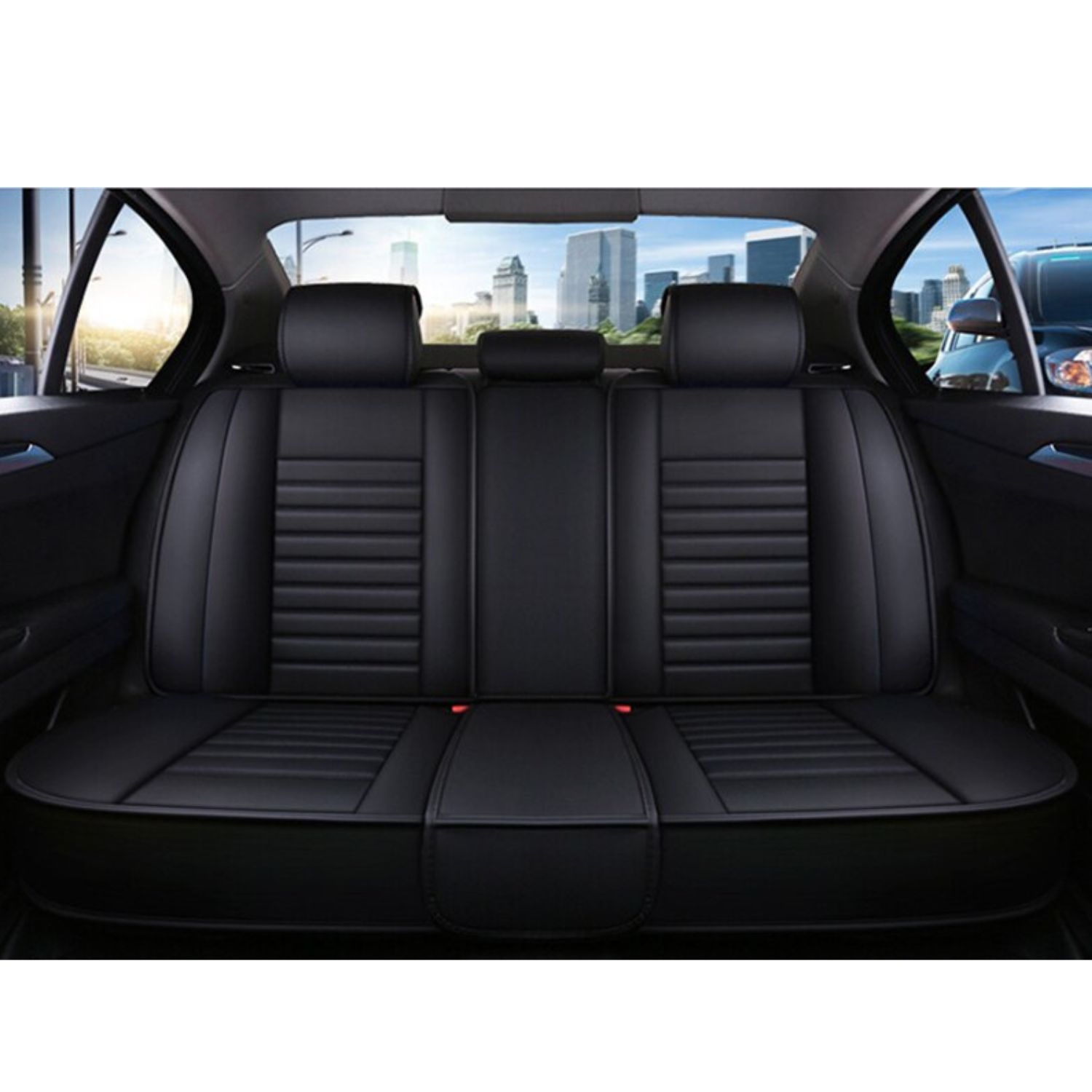 FUNDA IMPORTCLICK ASIENTO AUTO DELUXE ECO CUERO MILÁN NEGRO - 3