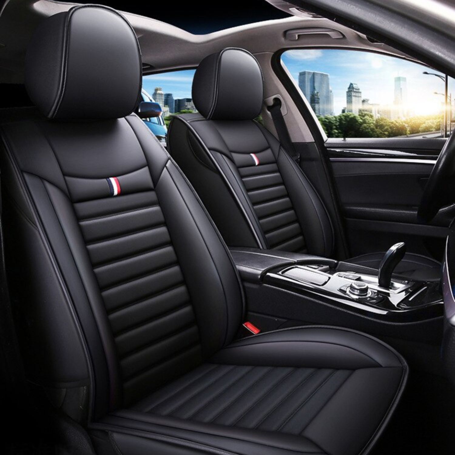 FUNDA IMPORTCLICK ASIENTO AUTO DELUXE ECO CUERO MILÁN NEGRO - 5