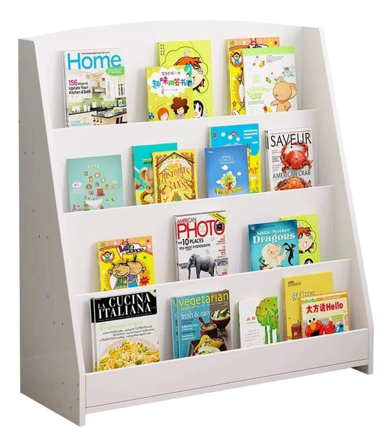 ESTANTE LIBRERO NIÑOS MADERA 4 NIVELES 80X30X88 CM BLANCO - 1