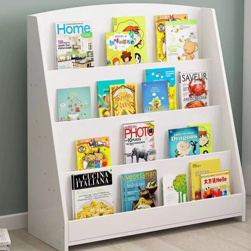 ESTANTE LIBRERO NIÑOS MADERA 4 NIVELES 80X30X88 CM BLANCO - 4