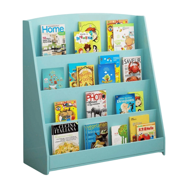 ESTANTE LIBRERO NIÑOS MADERA 4 NIVELES 80X30X88 CM AZUL - 1