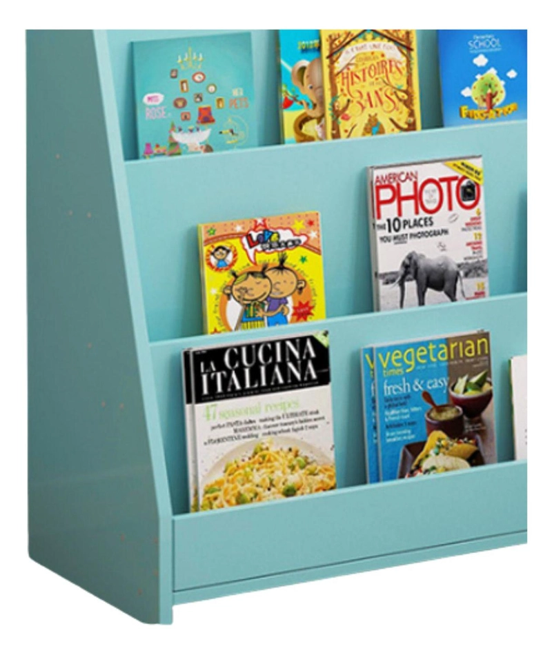 ESTANTE LIBRERO NIÑOS MADERA 4 NIVELES 80X30X88 CM AZUL - 3