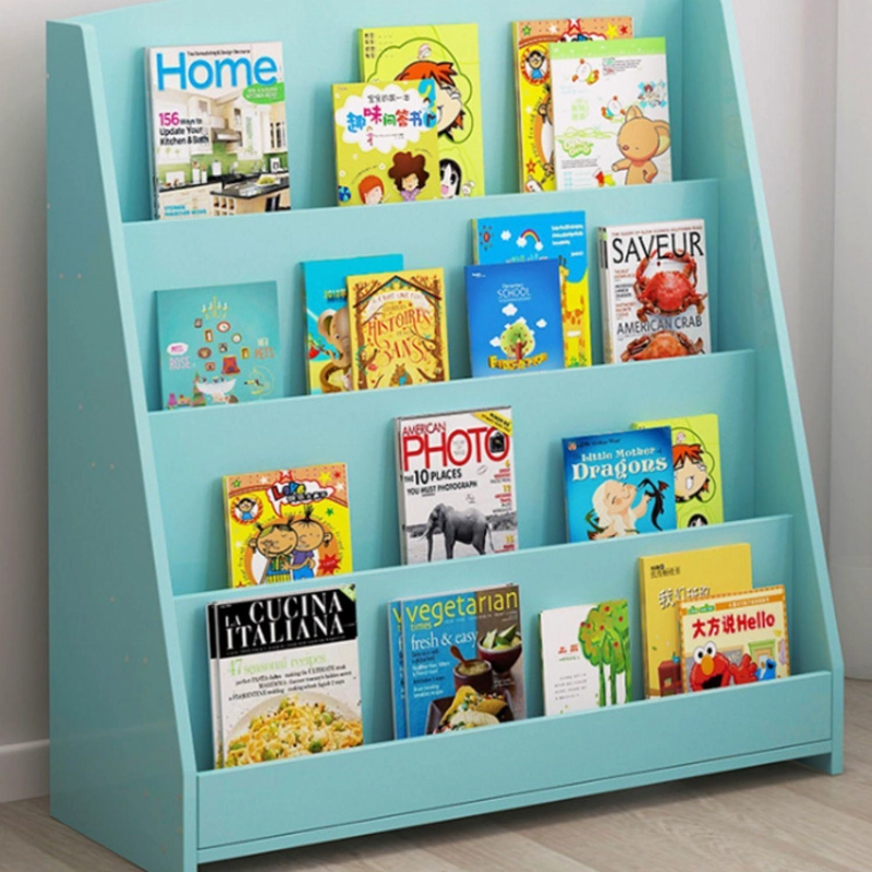 ESTANTE LIBRERO NIÑOS MADERA 4 NIVELES 80X30X88 CM AZUL - 5
