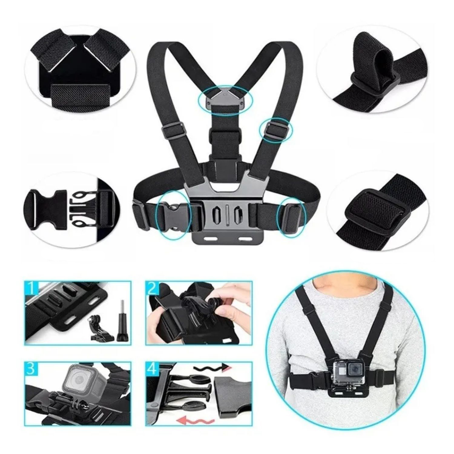 KIT IMPORTCLICK TEC.114 40 ACCESORIOS CÁMARA DEPORTIVA GOPRO ESTUCHE - 2
