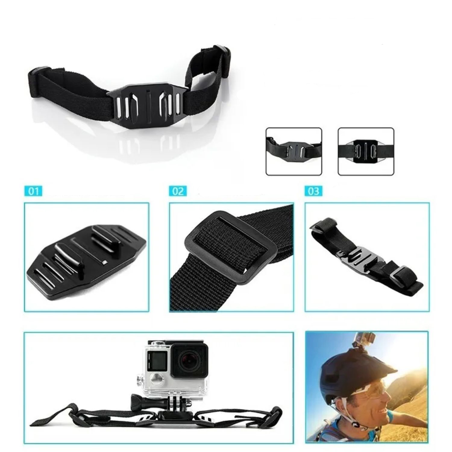 KIT IMPORTCLICK TEC.114 40 ACCESORIOS CÁMARA DEPORTIVA GOPRO ESTUCHE - 3