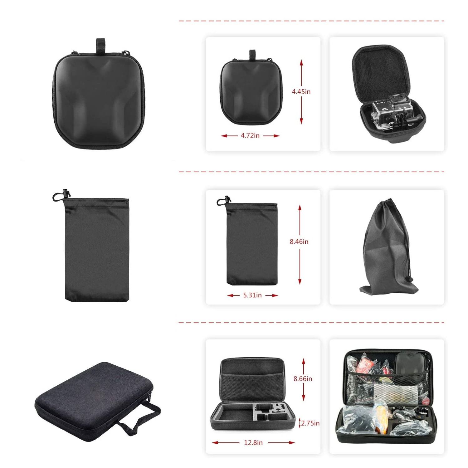 KIT IMPORTCLICK TEC.113 54 ACCESORIOS CÁMARA DEPORTIVA GOPRO ESTUCHE - 2