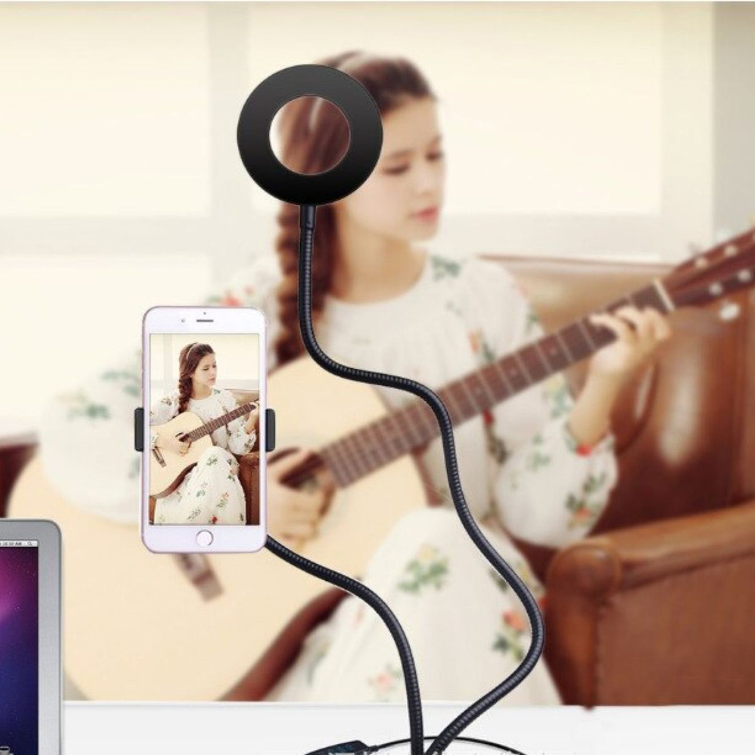 SOPORTE IMPORTCLICK TEC.143 CLIP ARO LUZ 10 CM SMARTPHONE FLEXIBLE - 5