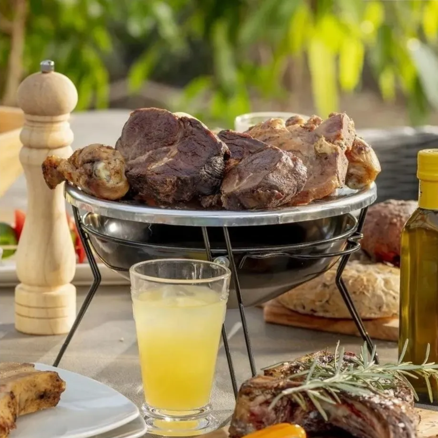 PARRILLA BRASERO MESA ACERO INOXIDABLE 30 CM - 5