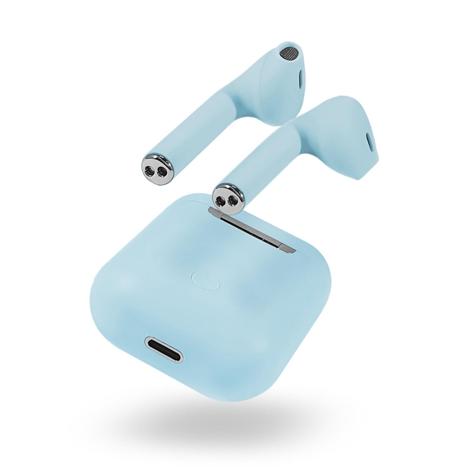 AUDÍFONOS INALÁMBRICOS BLUETOOTH TÁCTIL I12 TWS CELESTE - 4