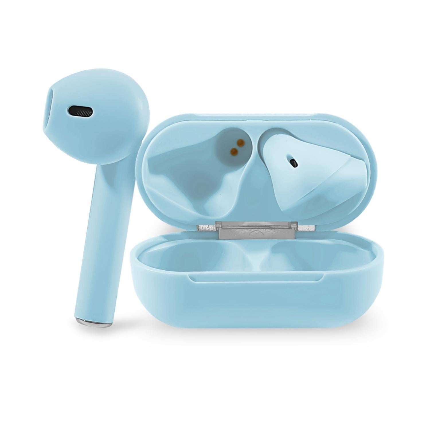 AUDÍFONOS INALÁMBRICOS BLUETOOTH TÁCTIL I12 TWS CELESTE - 5