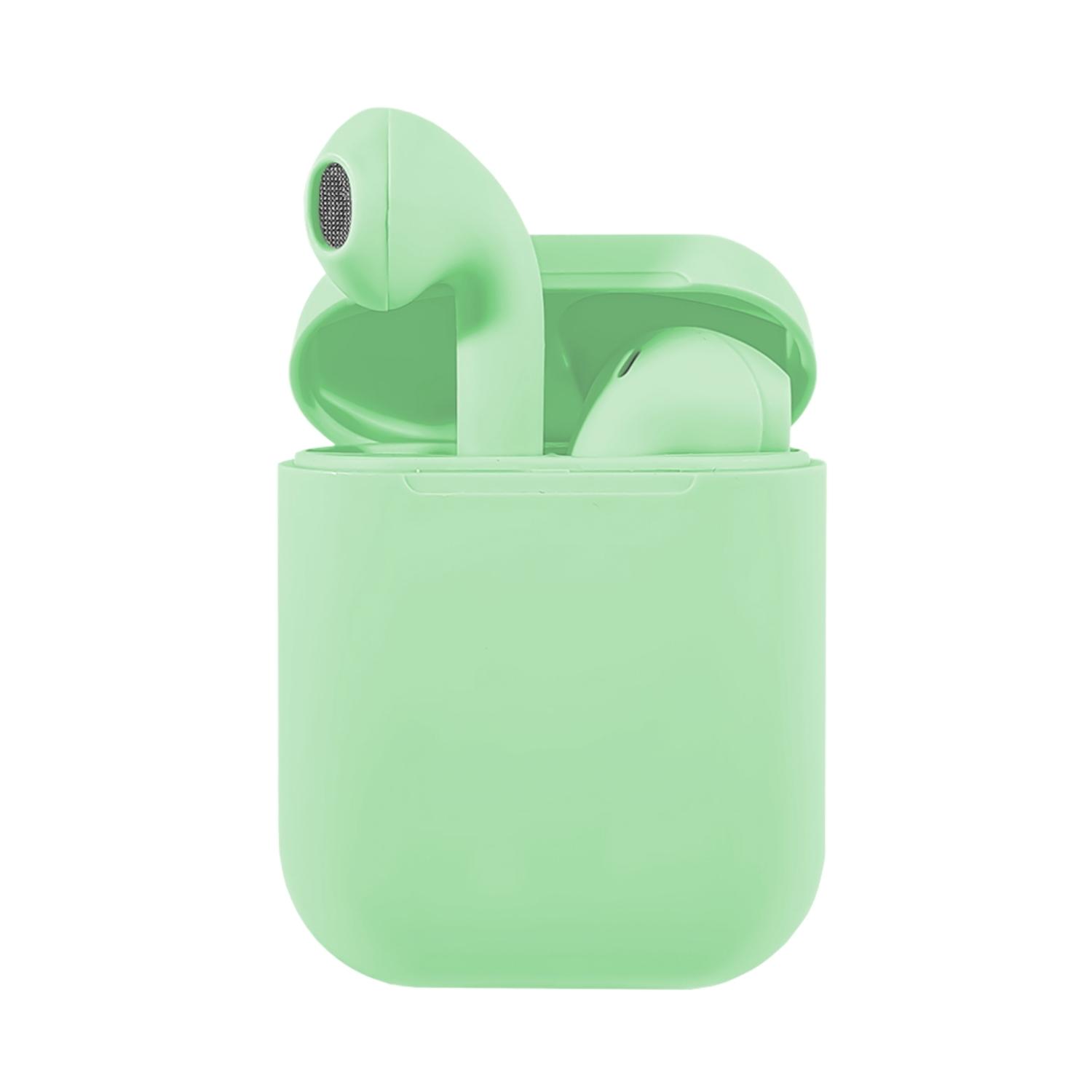 AUDÍFONOS INALÁMBRICOS BLUETOOTH TÁCTIL I12 TWS VERDE - 1
