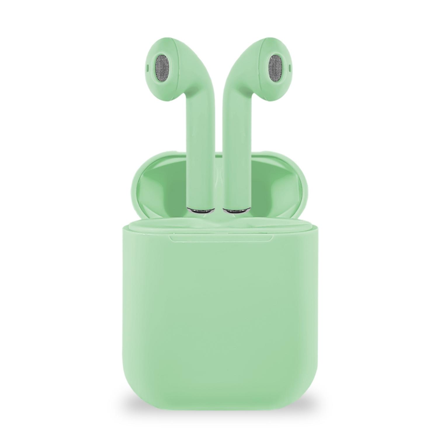 AUDÍFONOS INALÁMBRICOS BLUETOOTH TÁCTIL I12 TWS VERDE - 2