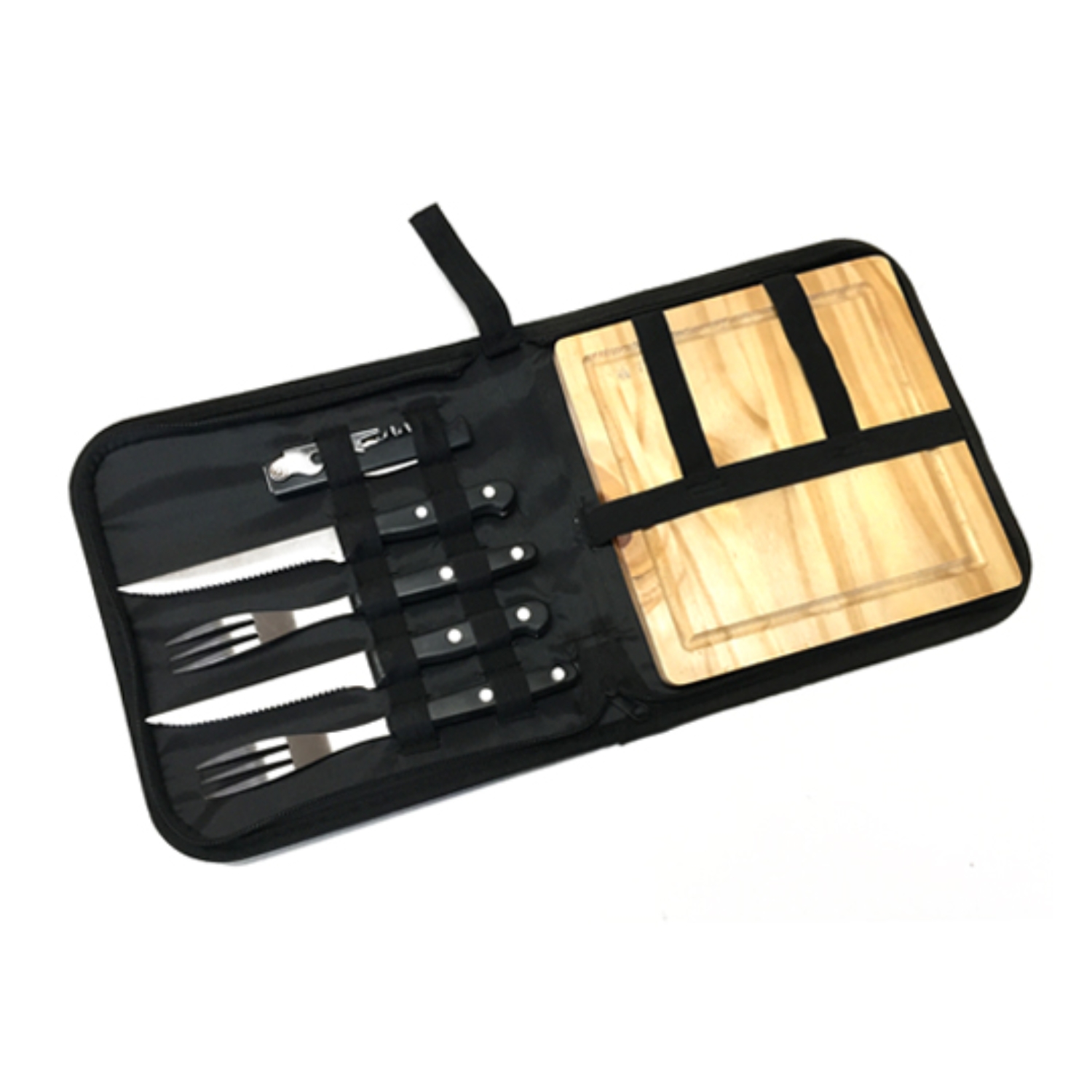 SET ASADO PARRILLA BBQ 6 PIEZAS EN COLOR NEGRO - 1