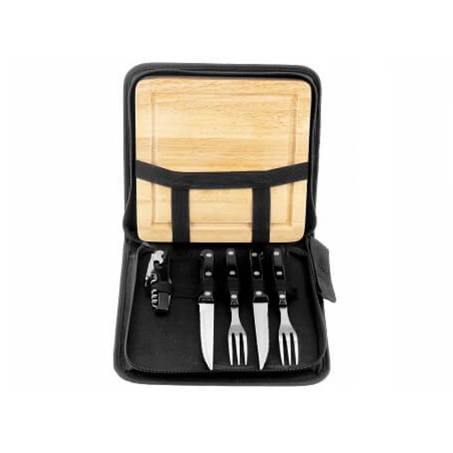 SET ASADO PARRILLA BBQ 6 PIEZAS EN COLOR NEGRO - 2