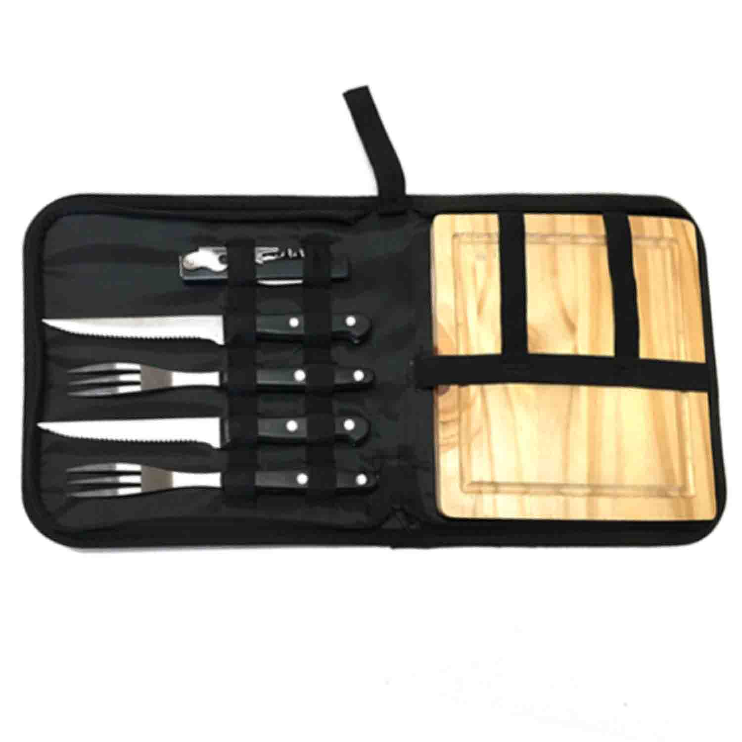 SET ASADO PARRILLA BBQ 6 PIEZAS EN COLOR NEGRO - 3