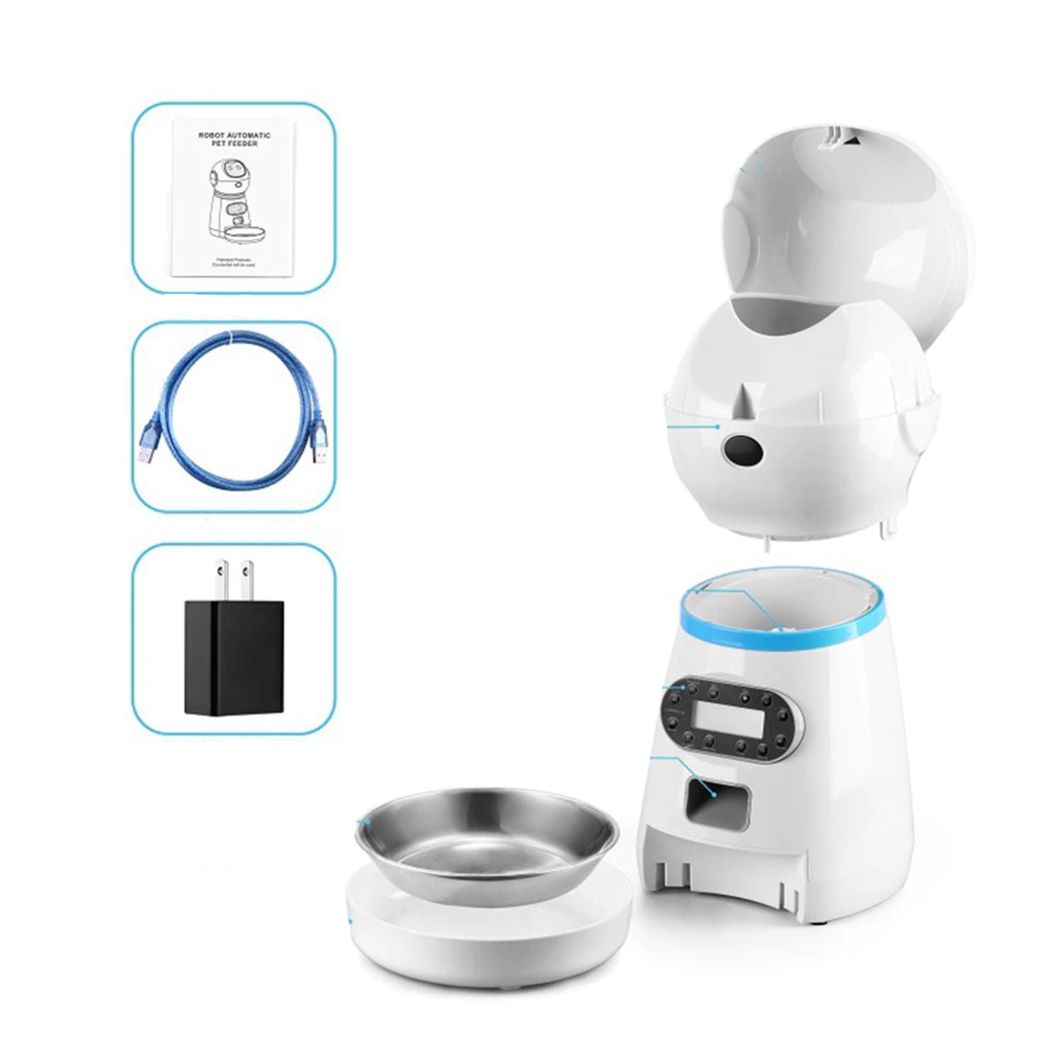 ROBOT DISPENSADOR PERROS GATOS ALIMENTO AUTOMÁTICO IMPORTCLICK - 5