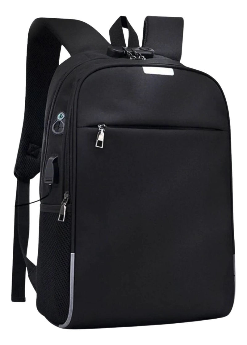 MOCHILA NOTEBOOK IMPERMEABLE USB NEGRO 46X30X15 CM - 1