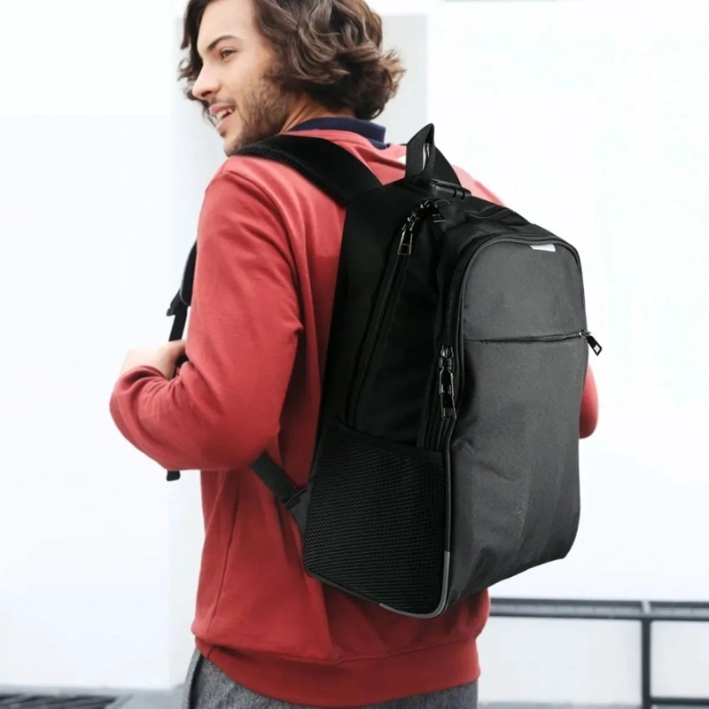 MOCHILA NOTEBOOK IMPERMEABLE USB NEGRO 46X30X15 CM - 8
