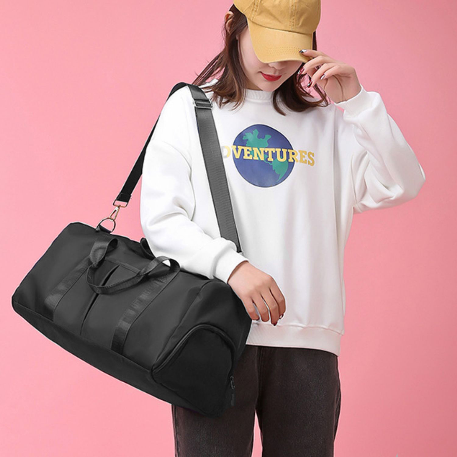 BOLSO DUFFEL VIAJE DEPORTIVO GIMNASIO FITNESS 35 LT NEGRO - 4