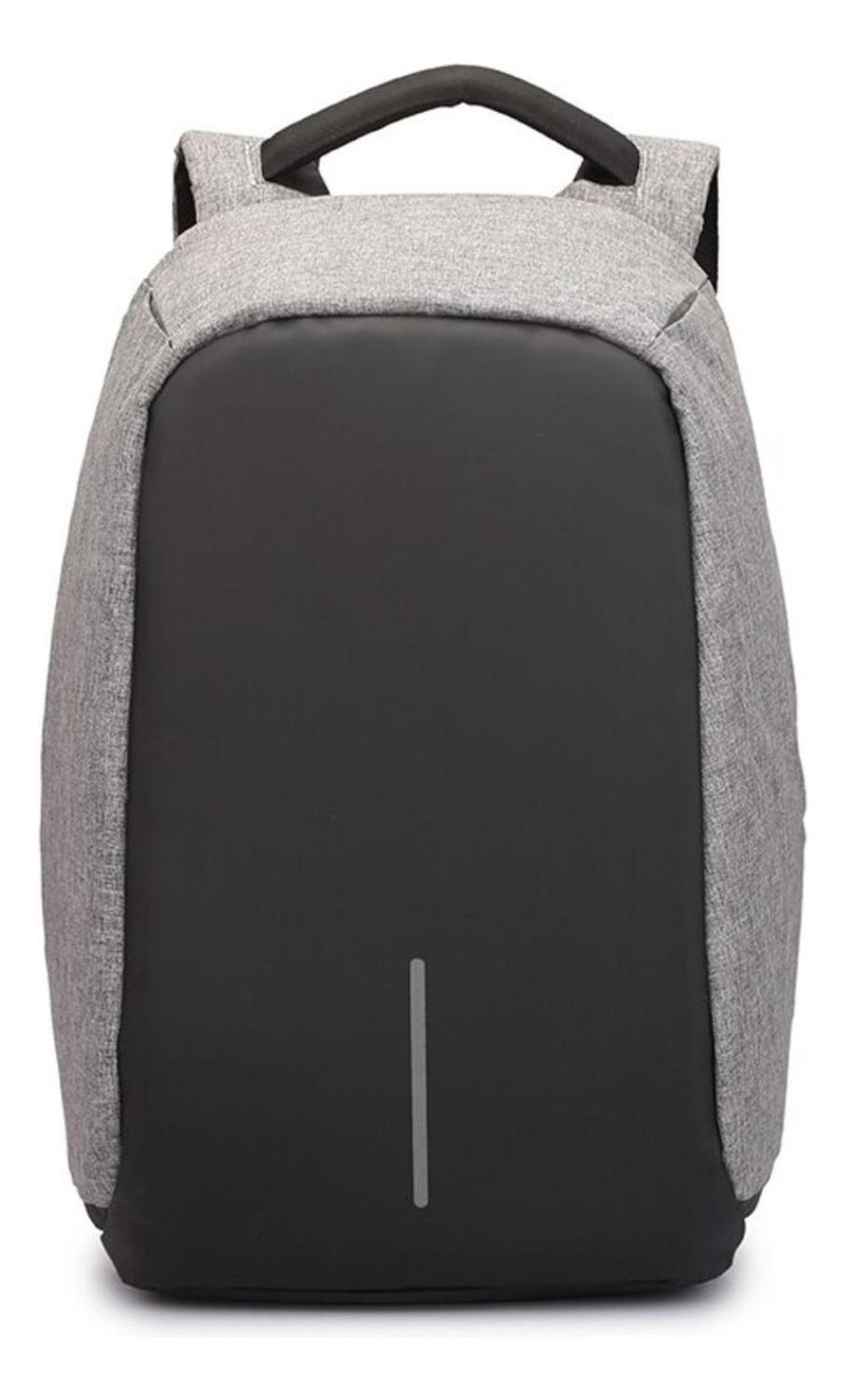MOCHILA BOLSO NOTEBOOK ANTIRROBO AJUSTABLE ACOLCHADO 25 LT GRIS - 1