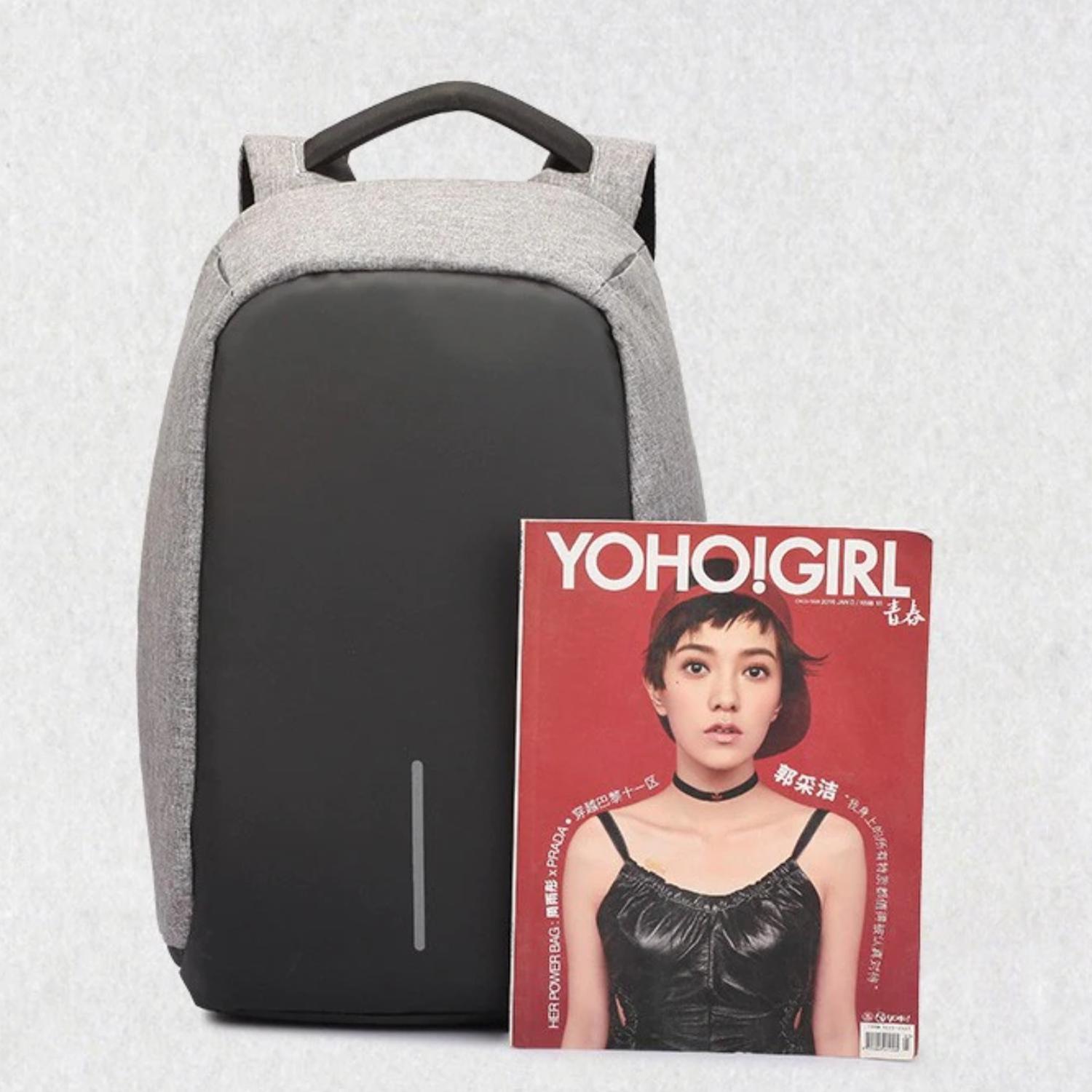 MOCHILA BOLSO NOTEBOOK ANTIRROBO AJUSTABLE ACOLCHADO 25 LT GRIS - 6