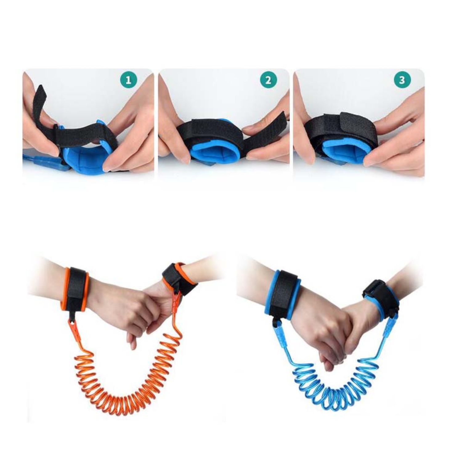 PULSERA SEGURIDAD IMPORTCLICK INF.70 AZUL CORREA ANTI EXTRAVÍO GUÍA NIÑOS - 5