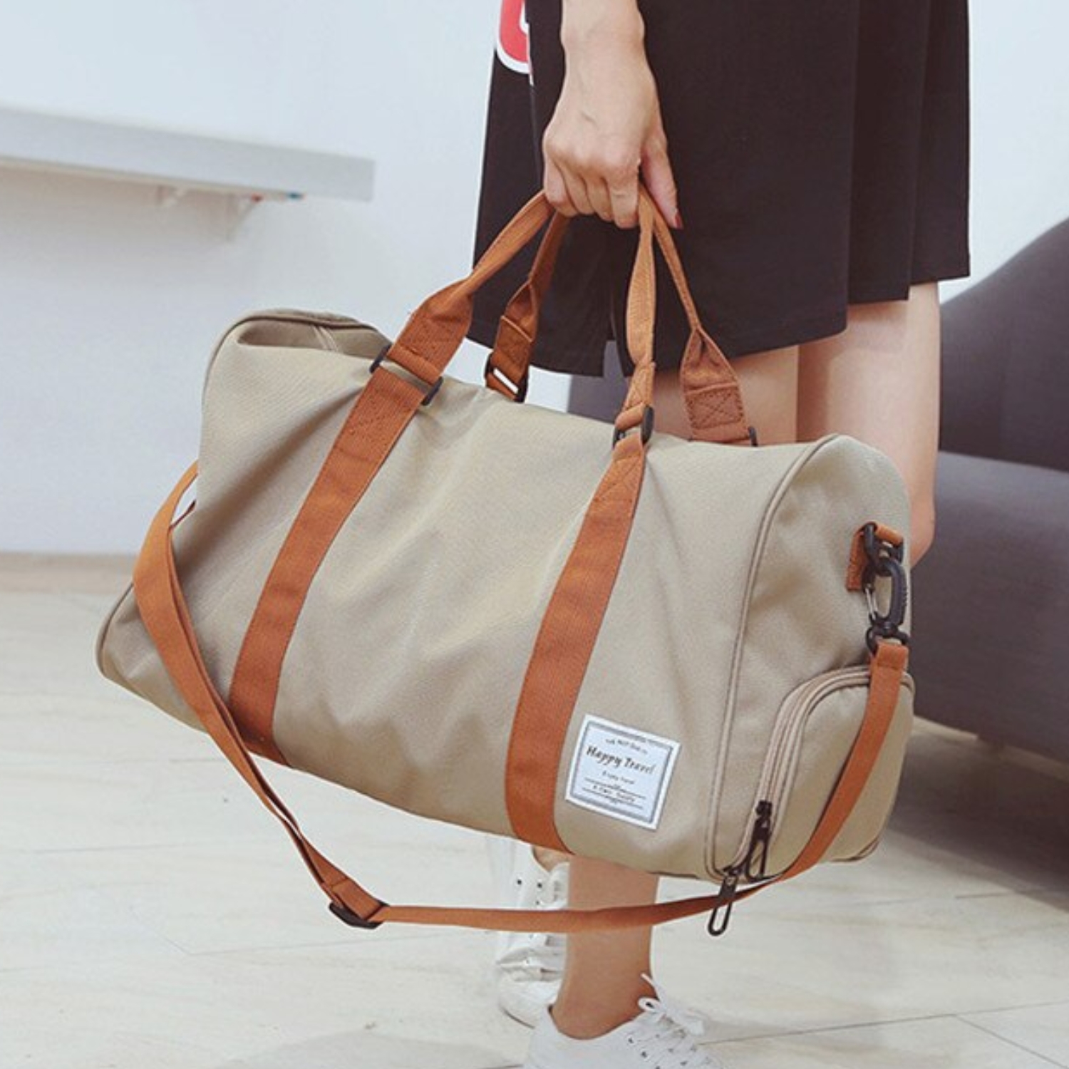 BOLSO VIAJE DEPORTE GIMNASIA 35 LT CAQUI - 4