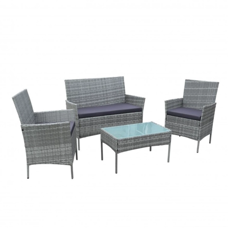 JUEGO COMEDOR TERRAZA IMPORTCLICK AIR.23 1 CUERPO RATTAN CAFE JARDÍN 4 PIEZAS - 1